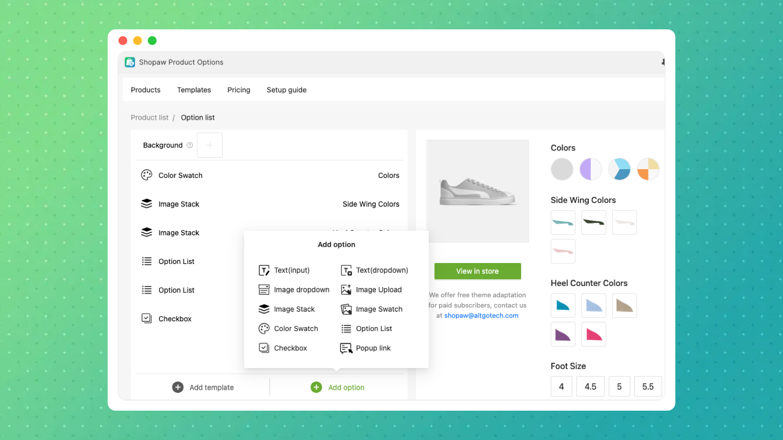 Customizeable Options Starter Guide: Install the App and Enable Options