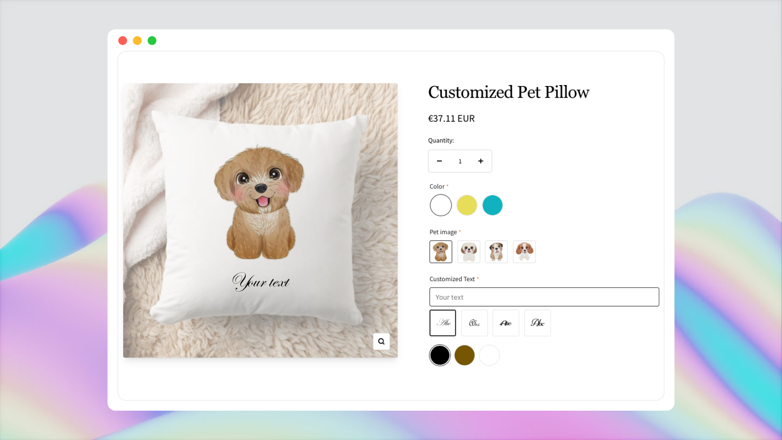 How to create a customizable pillow with images and text