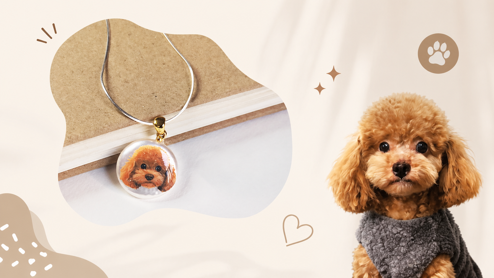 纯手绘宠物头像珍珠项链